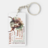 Taurus the Bull Tracks Zodiac Sign Geburtsdatum Schlüsselanhänger (Rückseite)