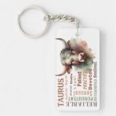 Taurus the Bull Tracks Zodiac Sign Geburtsdatum Schlüsselanhänger (Vorderseite)