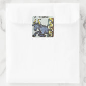 Taurus the Bull, Vintage Zeichen des Göttlichen Quadratischer Aufkleber (Tasche)