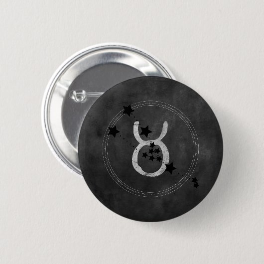 Taurus the bull zodiac constellation distressed button (Vorne & Hinten)