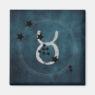 Taurus the bull zodiac constellation distressed magnet
