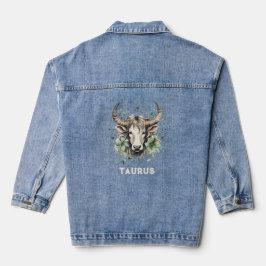 Taurus the Bull Zodiac Sign Women's Denim Jacket Jeansjacke