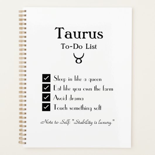 Taurus-To-Do-List Planer (Vorderseite)