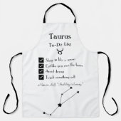 Taurus-To-Do-List Schürze (Vorderseite)