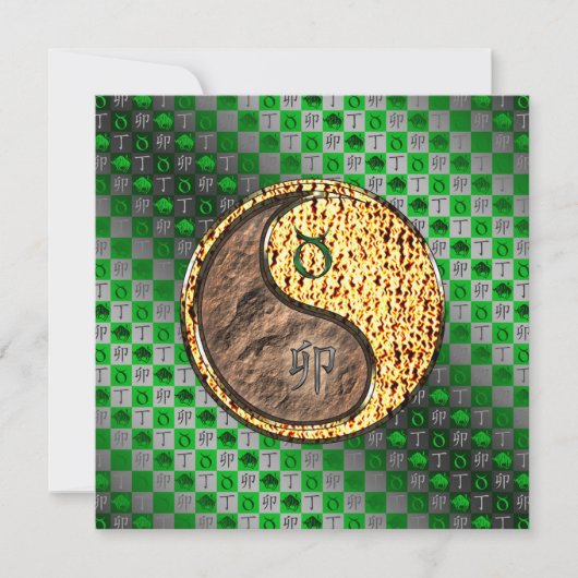 Taurus und Feuerwerkaninchen Karte (Vorderseite)