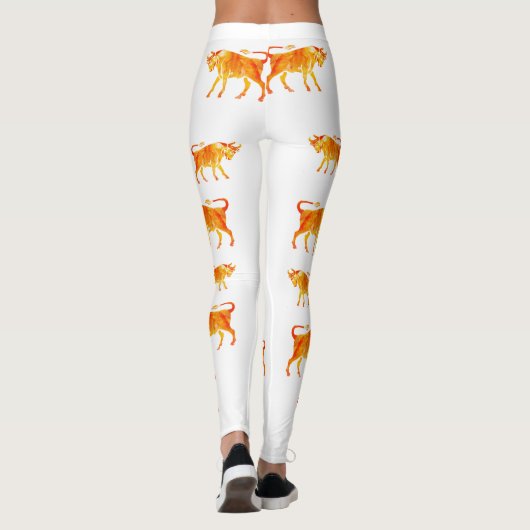 Taurus Wassercolor Zeichen Leggings (Rückseite)