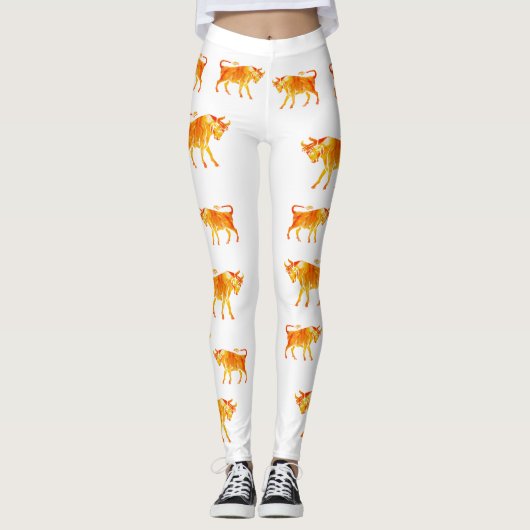 Taurus Wassercolor Zeichen Leggings (Vorderseite)