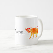 Taurus Wasserfarbe Kunst Kaffeetasse (VorderseiteRechts)