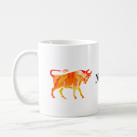Taurus Wasserfarbe Kunst Kaffeetasse (Links)