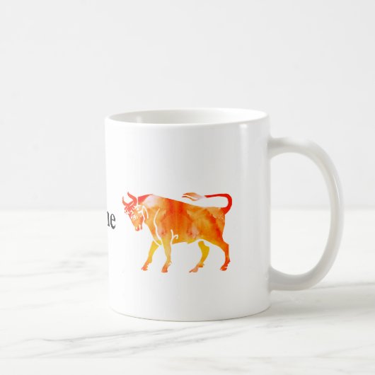 Taurus Wasserfarbe Kunst Kaffeetasse (Rechts)