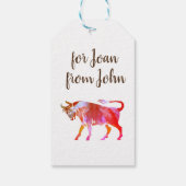 Taurus Wasserfarbzeichen Custom Geschenkanhänger (Rückseite)