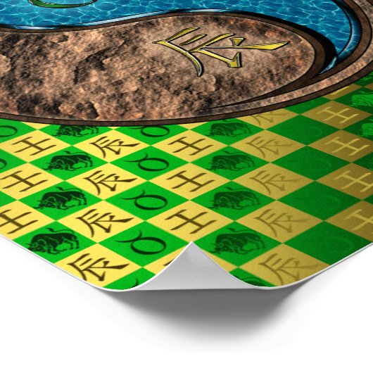 Taurus & Water Dragon Poster (Ecke)