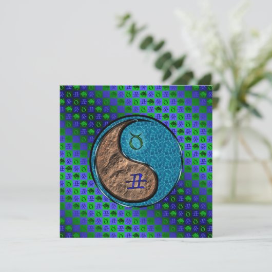 Taurus & Water Ox Karte (Stehend Vorderseite)