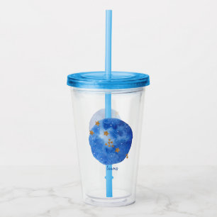 Taurus Watercolor Night Sky Constellation Zodiac Acryltrinkbecher