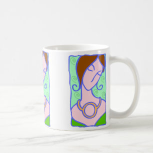 Taurus Woman aus den 1920er Jahren mit Symbol grün Kaffeetasse