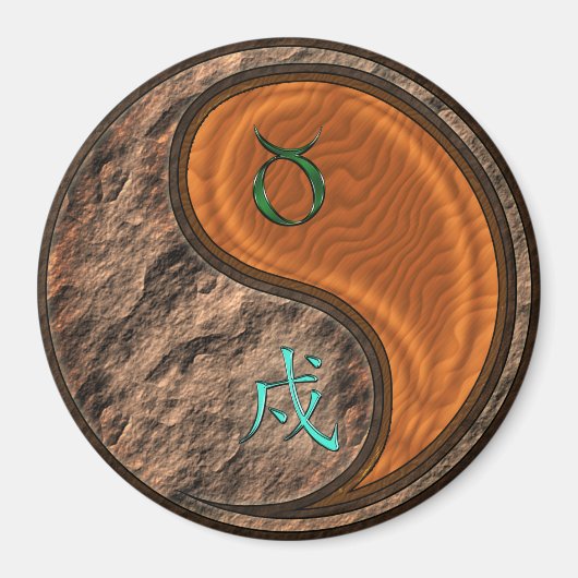 Taurus & Wood Dog Magnet (Vorne)