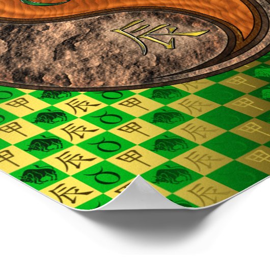 Taurus & Wood Dragon Poster (Ecke)