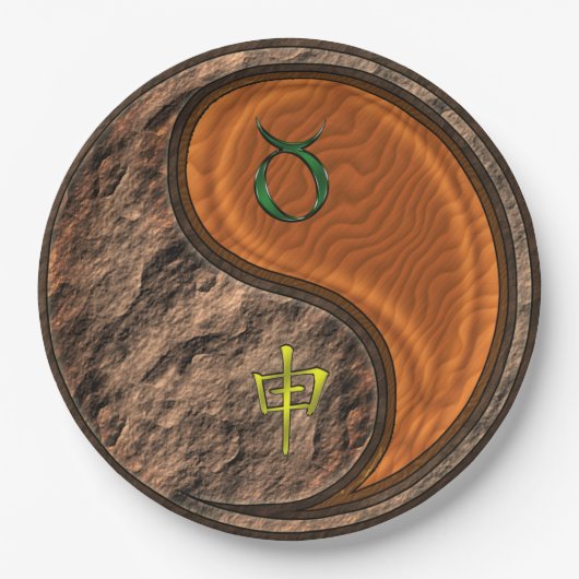 Taurus & Wood Monkey Pappteller (Vorderseite)