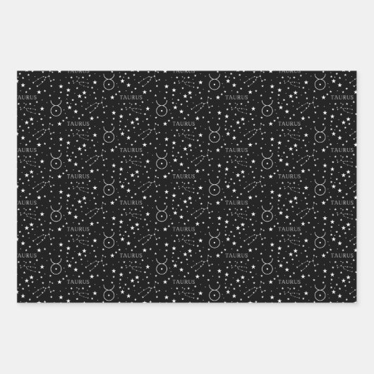 Taurus Wrapping Paper Flat Sheet Set 3 Geschenkpapier Set (Vorderseite 2)