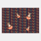 Taurus Wrapping Paper Flat Sheet Set 3 Geschenkpapier Set (Vorderseite 3)