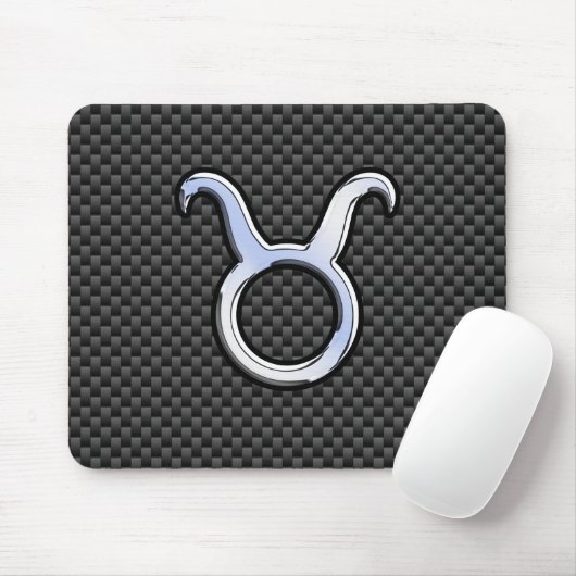 Taurus-Zeichen auf Holzkohlefaser-Print Mousepad (Mit Mouse)