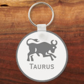 Taurus Zeichen des Zodiac Designs Schlüsselanhänger (Rückseite)