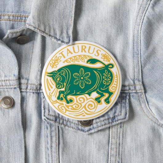 Taurus Zeichen des Zodiaks auf Button (Beispiel)
