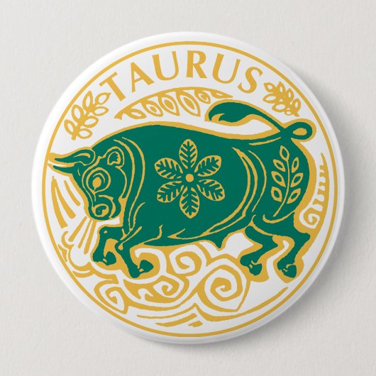 Taurus Zeichen des Zodiaks auf Button (Vorderseite)