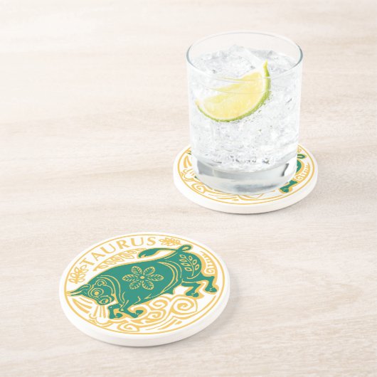 Taurus Zeichen des Zodiaks auf Getränkeuntersetzer (Seite)