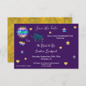 Taurus Zeichen & Disco Ball Junggeselinnen-Abschie Save The Date (Vorne/Hinten)