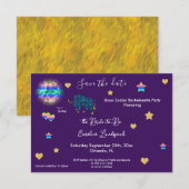 Taurus Zeichen & Disco-Kugel Junggesellinnenabschi Save The Date (Vorne/Hinten)