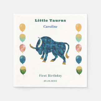Taurus Zodiac 1st Birthday Balloons & Artistic Serviette