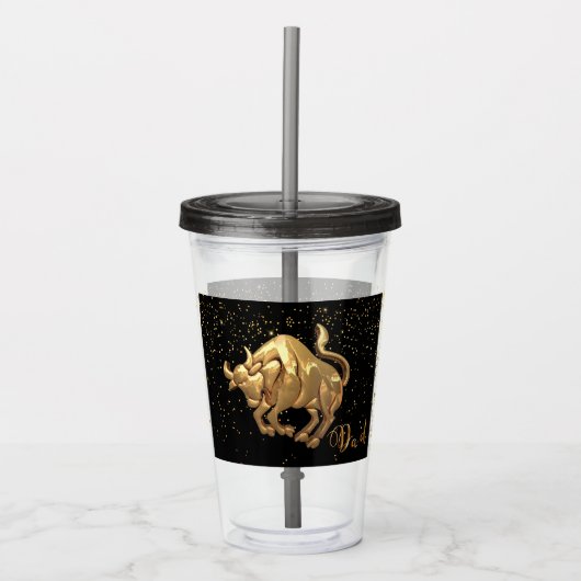 Taurus Zodiac Acrylic Tumbler Acryltrinkbecher (Vorderseite)
