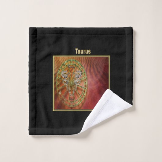 Taurus Zodiac Astrologie Design Horoskop Badhandtuch Set (Waschlappen)