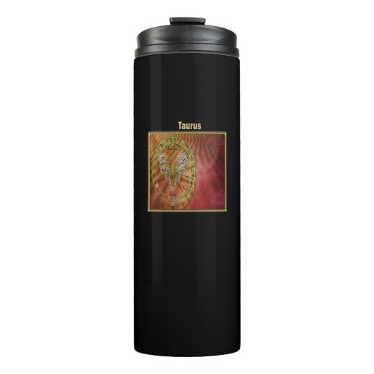 Taurus Zodiac Astrologie Design Horoskop Thermosbecher (Vorderseite)