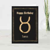 Taurus zodiac Astrologie Gold Happy Birthday Karte (Vorderseite)