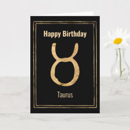 Taurus zodiac Astrologie Gold Happy Birthday Karte