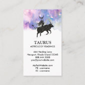 *~* TAURUS Zodiac Astrologie Lesen Blue Pink Visitenkarte (Rückseite)