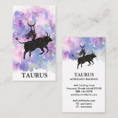 *~* TAURUS Zodiac Astrologie Lesen Blue Pink Visitenkarte (Vorne/Hinten)