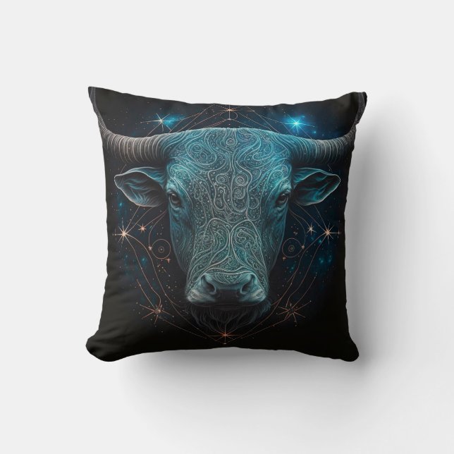 Taurus Zodiac Astrologisch Kissen (Vorderseite)