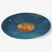 Taurus Zodiac Astrologisches Zeichen - Planet Venu Pappteller (Schrägansicht)