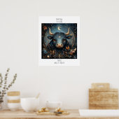 Taurus Zodiac Astrology Name & Birthday Poster (Küche)