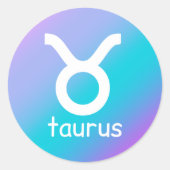 Taurus Zodiac Astrology Star Signing Blue Lila Runder Aufkleber (Vorderseite)