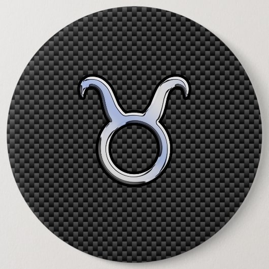 Taurus Zodiac auf Holzkohlefaser Print Button (Vorderseite)