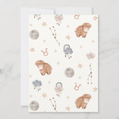 Taurus Zodiac Baby Dusche Einladung (Rückseite)