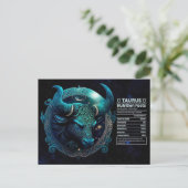 Taurus Zodiac Birthday Postcard Postkarte (Stehend Vorderseite)