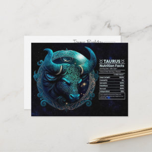 Taurus Zodiac Birthday Postcard Postkarte