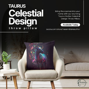 Taurus Zodiac Celestial Design Throw Kissen