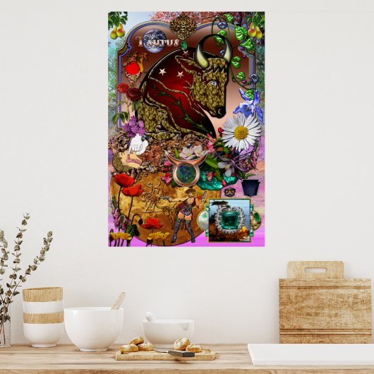 Taurus Zodiac Collage Poster (Küche)