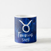 Taurus Zodiac Constellation Blue Galaxy Monogram Kaffeetasse (Mittel)